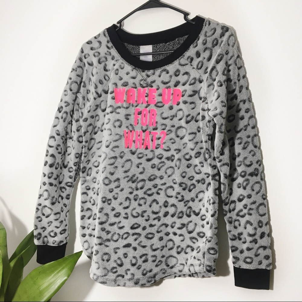 Wake Up For What? Graphic Pajama Long Sleeve